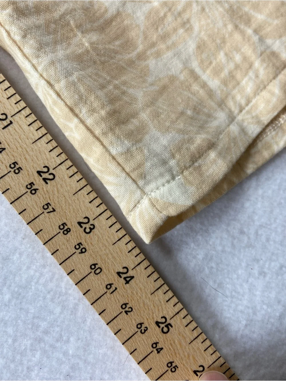 Hurley Tan and White Gauzy 100% Cotton Elastic-Waist‎ Tropical Pants, Small
